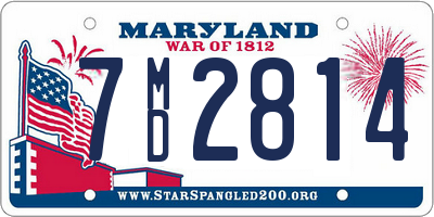MD license plate 7MD2814