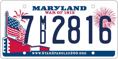 MD license plate 7MD2816