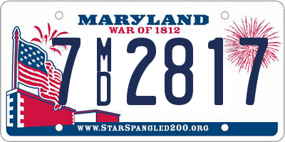 MD license plate 7MD2817