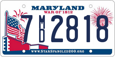 MD license plate 7MD2818