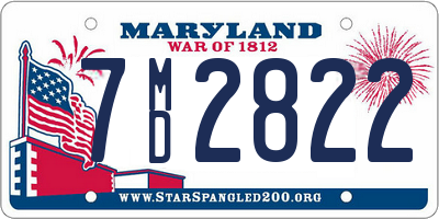 MD license plate 7MD2822