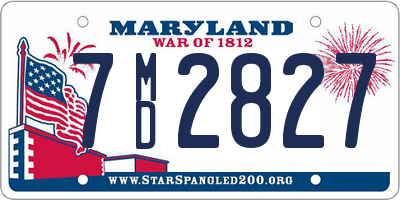 MD license plate 7MD2827