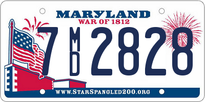 MD license plate 7MD2828