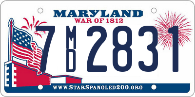 MD license plate 7MD2831