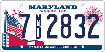 MD license plate 7MD2832