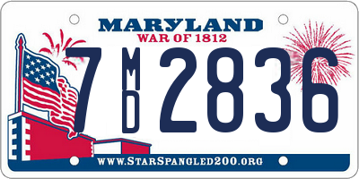MD license plate 7MD2836