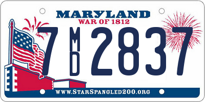 MD license plate 7MD2837