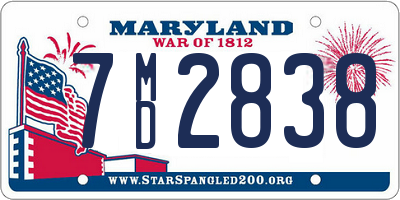 MD license plate 7MD2838