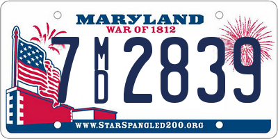 MD license plate 7MD2839