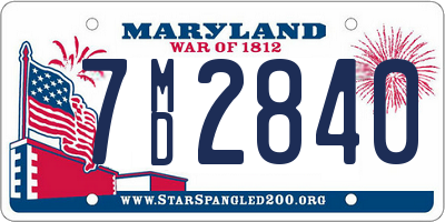 MD license plate 7MD2840