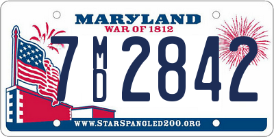 MD license plate 7MD2842