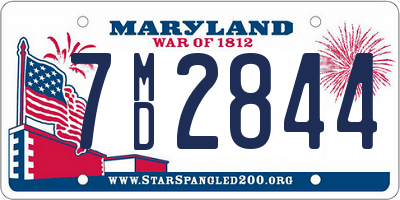 MD license plate 7MD2844