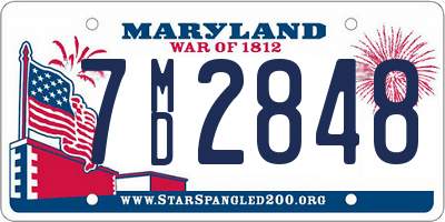 MD license plate 7MD2848