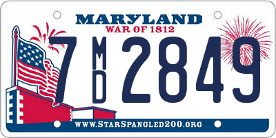 MD license plate 7MD2849