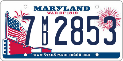 MD license plate 7MD2853