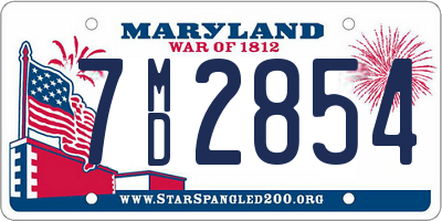 MD license plate 7MD2854