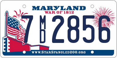 MD license plate 7MD2856