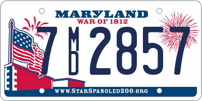 MD license plate 7MD2857