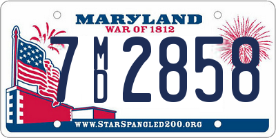 MD license plate 7MD2858