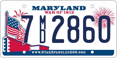 MD license plate 7MD2860
