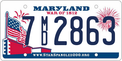 MD license plate 7MD2863