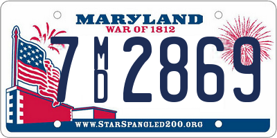 MD license plate 7MD2869