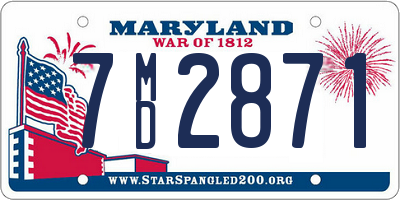 MD license plate 7MD2871