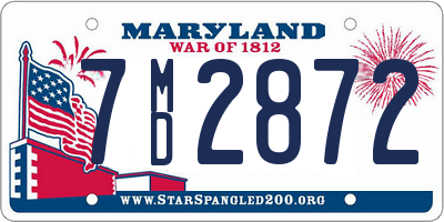 MD license plate 7MD2872