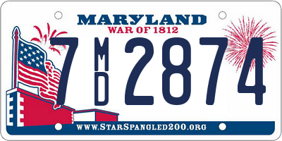 MD license plate 7MD2874