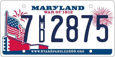 MD license plate 7MD2875