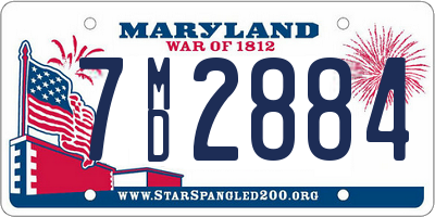 MD license plate 7MD2884