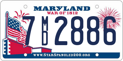 MD license plate 7MD2886