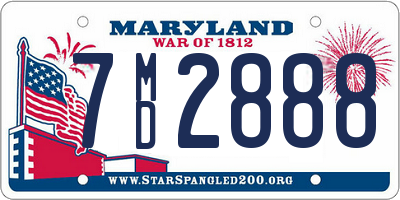 MD license plate 7MD2888