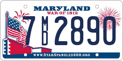 MD license plate 7MD2890