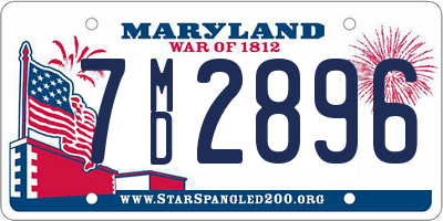 MD license plate 7MD2896