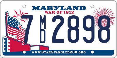 MD license plate 7MD2898