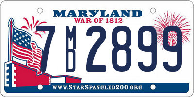 MD license plate 7MD2899