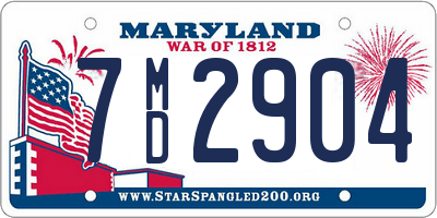 MD license plate 7MD2904