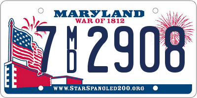 MD license plate 7MD2908