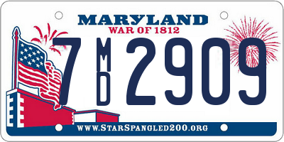 MD license plate 7MD2909