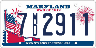 MD license plate 7MD2911