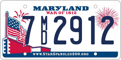 MD license plate 7MD2912