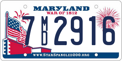 MD license plate 7MD2916