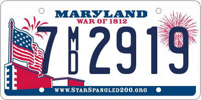 MD license plate 7MD2919