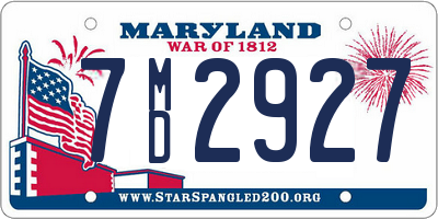 MD license plate 7MD2927