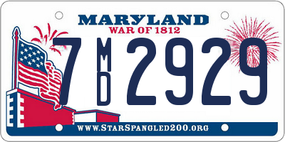 MD license plate 7MD2929