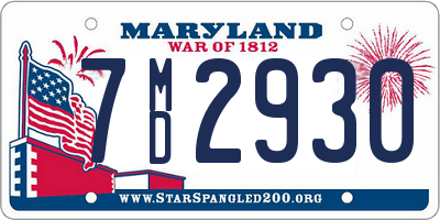 MD license plate 7MD2930