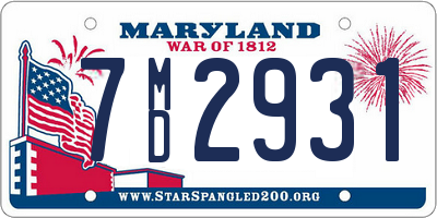 MD license plate 7MD2931