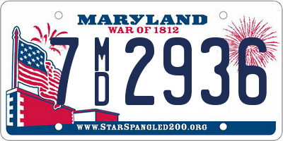 MD license plate 7MD2936