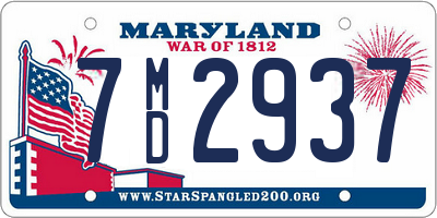 MD license plate 7MD2937